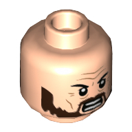 Minifig Head Sirius Black, Forehead Lines, Dark Brown Beard, Angry Open Mouth / Closed Mouth Print Hellnougat