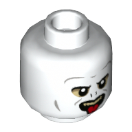 Minifig Head Voldemort, Cheek Lines, Tan Eyeshadow, Sticking Out Tongue Print White
