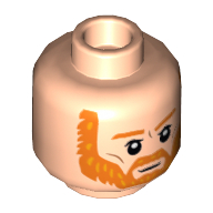 Minifig Head Vincent van Gogh, Orange Eyebrows and Beard, Serious Print Hellnougat