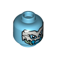 Minifig Head Attuma, Silver Mask, Closed Mouth / Angry Open Mouth print Mittelazur