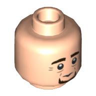 Minifig Head Pius Thicknesse, Thick Eyebrows, Black Goatee, Neutral / Smile Print Hellnougat