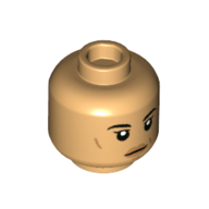 Minifig Head Tala Durith, Eyelashes, Peach Lips Print Warm Tan