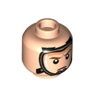 Minifig Head Jake Sully, Reddish Brown Eyebrows, Worried / Breathing Mask print Light Nougat
