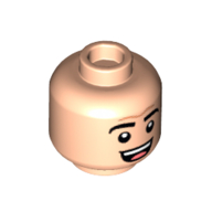Minifig Head Michael Scott, Thick Eyebrows, Forehead Line, Open Mouth Smile with Tongue and Teeth / Sad Closed Mouth Print Hellnougat