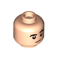 Minifig Head Ryan Howard, Thick Eyebrows, Neutral / Mean Smile with Stubble print Hellnougat