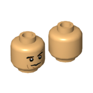 Minifig Head Dominic Toretto, Cheeck Lines, Neutral Print Warm Tan