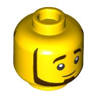 Minifig Head, Dark Brown Beard, Smile/Wink print in 