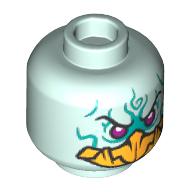 Minifig Head The Golden-Winged Eagle, Dark Purple Eyes, Bright Light Orange Beak, Dark Turquoise Markings print Hellaqua