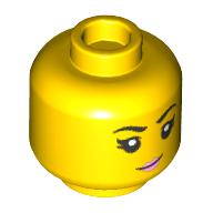 Minifig Head Smile, Bright Pink Lips print in 