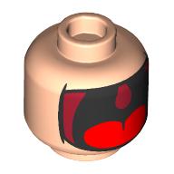 Minifig Head Viktor Krum, Eyebrows with Stubbled Moustache, Goatee, and Smile / Large Mouth with Tongue and Uvula print Hellnougat