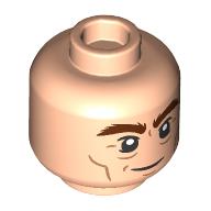 Minifig Head Gimli, Thick Reddish Brown eyebrows, Angry, Wrinkles print Hellnougat