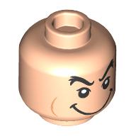Minifig Head Queen of Hearts, Thick Black Eyebrows, Big Smile/Open Mouth Angry Scream print Hellnougat