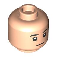 Minifig Head Suga, Black Eyebrows, Grumpy/Neutral print Hellnougat