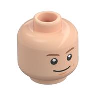 Minifig Head RM, Nougat Eyebrows, Smile/Silver Sunglasses Wink print Hellnougat