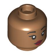 Minifig Head Pocahontas, Dark Red Lips, Closed Mouth Smile/Open Mouth Smile print Mittelnougat
