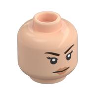 Minifig Head Pansy Parkinson, Dark Brown Eyebrows, Annoyed/Angry, Open Mouth Scream print Hellnougat