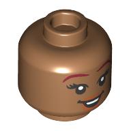 Minifig Head Ariel, Dark Red Eyebrows, Dark Orange Lips, Open Mouth Smile/Wide Open Mouth Smile, Dark Pink Tongue print Mittelnougat