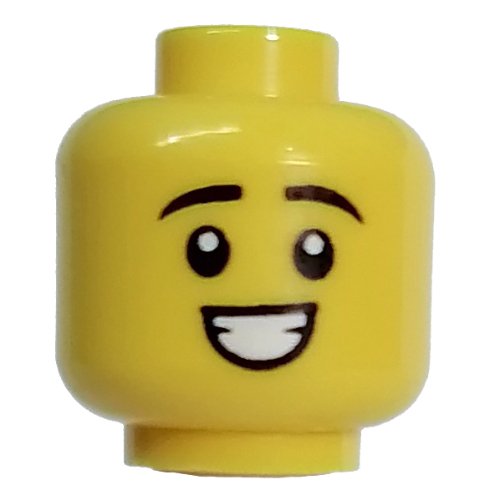 Minifig Head Apprentice, Mean Look, Open Mouth print Yellow