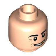 Minifig Head Harry Lime, Large Eyebrows, Mean Grin, Teeth, Gold Tooth Print Hellnougat