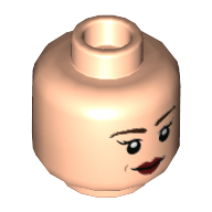 Minifig Head Captain Carter, Dark Brown Eyebrows, Dark Red Lips, Smile / Stern print Hellnougat