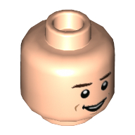 Minifig Head Peter Parker, Dark Brown Eyebrows, Smile / Scared Open Mouth print Hellnougat