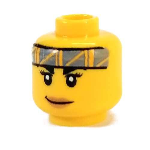 Minifig Head Jessica Sharpe / Knight, Headband, Smirk Gelb
