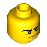 Minifig Head Clay, Eyebrows, Dimples, Crooked Smile in 