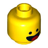 Minifig Head Benny, Smile with Tongue / Scared Print Gelb
