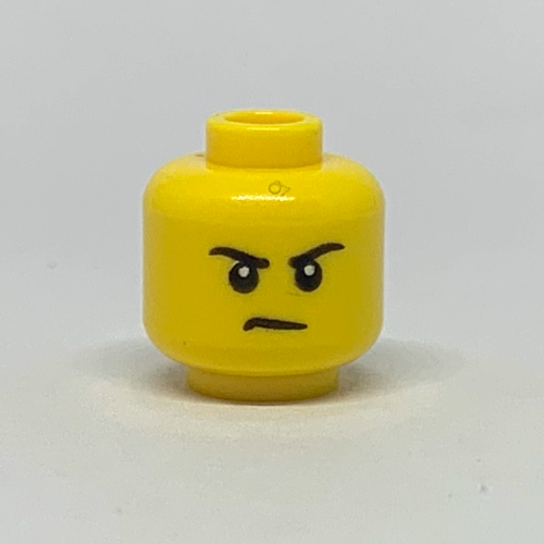 Minifig Head, Eyebrows, Grin / Frown Print Gelb