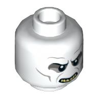 Minifig Head Voldemort, Gray Eyeshadow, Evil Grin Print in 
