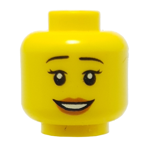 Minifig Head Maya, Smile / Scared Print Gelb