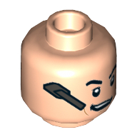 Minifig Head Agent Coulson, Eyebrows, Cheek Lines, Headset and Crooked Smile / Sunglasses Print Hellnougat