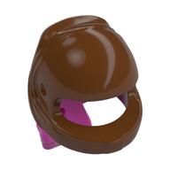 Hair and Helmet, Curly, Reddish Brown pattern Dunkelrosa
