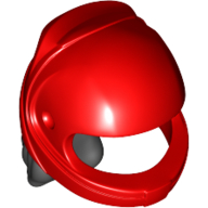 Hair and Helmet, Curly, Black pattern Red