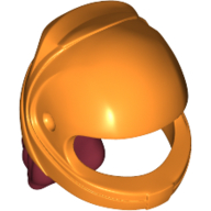 Hair and Helmet, Curly, Dark Red pattern Orange
