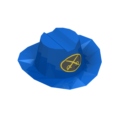 Hat Cowboy with Cavalry Logo Print Blue
