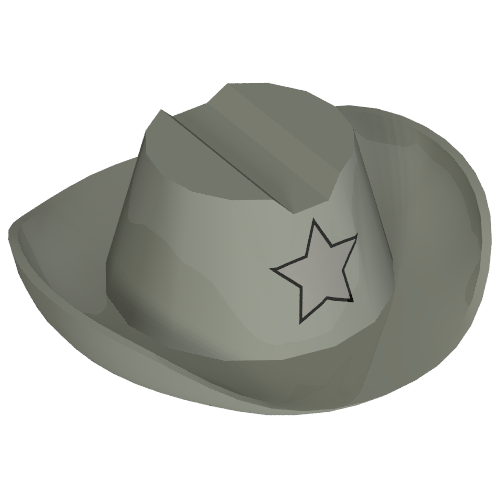 Hat Cowboy with Silver Star Print Light Gray