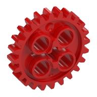 Technic Gear 24 Tooth [New Style with Single Axle Hole] Red