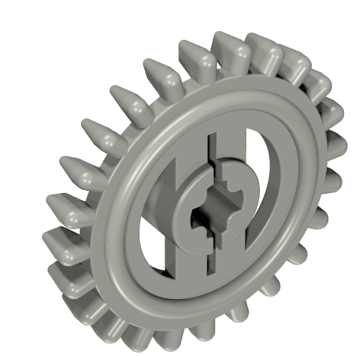 Technic Gear 24 Tooth Crown with Flat Teeth Light Gray