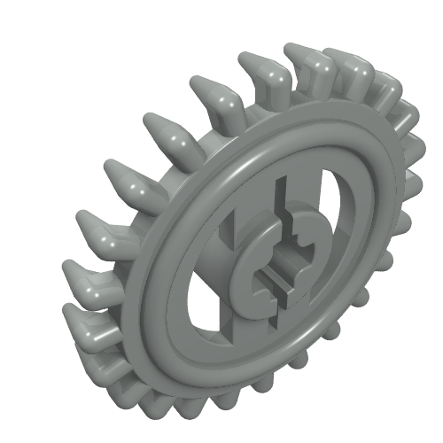 Technic Gear 24 Tooth Crown with Pointed Teeth Light Gray