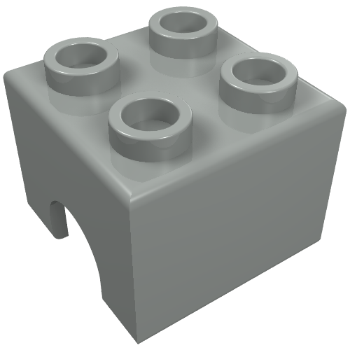 Technic Engine Piston Square 2 × 2 - Old Hellgrau