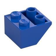 Brick Sloped Inverted 45° 2 × 2 [Ovoid Bottom Pin, Bar-sized Stud Holes] Blue