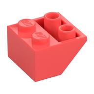 Brick Sloped Inverted 45° 2 × 2 [Ovoid Bottom Pin, Bar-sized Stud Holes] Coral