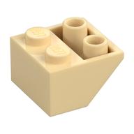 Brick Sloped Inverted 45° 2 × 2 [Ovoid Bottom Pin, Bar-sized Stud Holes] Beige