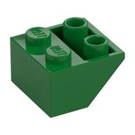 Brick Sloped Inverted 45° 2 × 2 [Ovoid Bottom Pin, Bar-sized Stud Holes] Grün