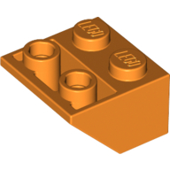 Brick Sloped Inverted 45° 2 × 2 [Ovoid Bottom Pin, Bar-sized Stud Holes] Orange