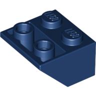 Brick Sloped Inverted 45° 2 × 2 [Ovoid Bottom Pin, Bar-sized Stud Holes] Dark Blue