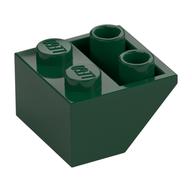 Brick Sloped Inverted 45° 2 × 2 [Ovoid Bottom Pin, Bar-sized Stud Holes] Dark Green