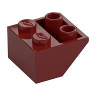 Brick Sloped Inverted 45° 2 × 2 [Ovoid Bottom Pin, Bar-sized Stud Holes] Dark Red