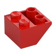 Brick Sloped Inverted 45° 2 × 2 [Ovoid Bottom Pin, Bar-sized Stud Holes] Red